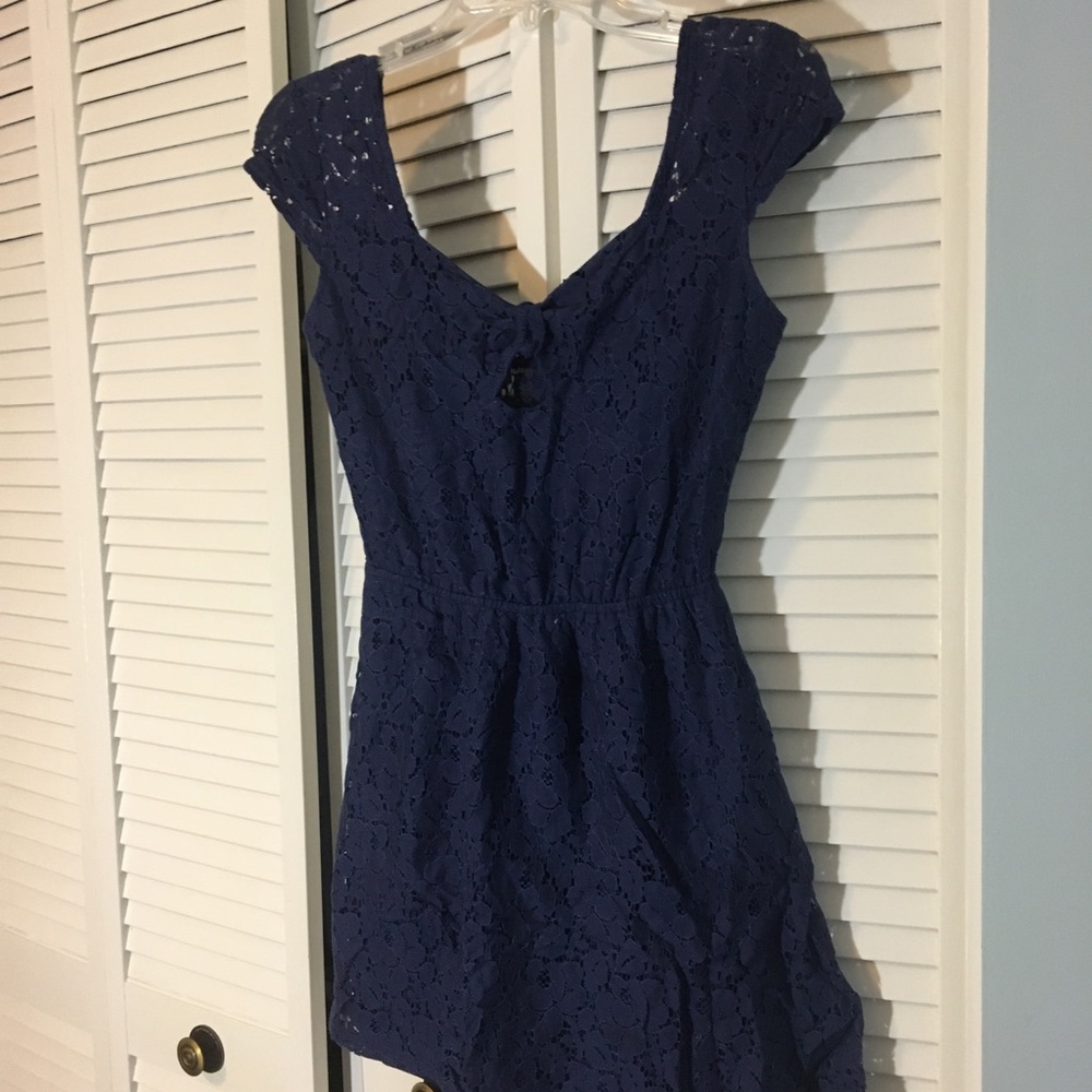 Floral Dark Blue Dress